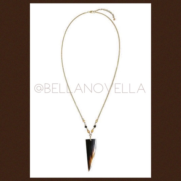 Buffalo Horn Long Pendant Necklace - Picture 2 of 3